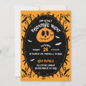 Fright Night Scary Halloween Pumpkin Carving Party Kaart (Voorkant)