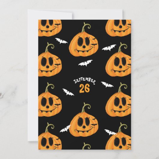 Fright Night Scary Halloween Pumpkin Carving Party Kaart (Achterkant)