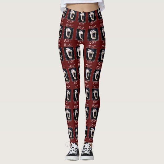 Fright Night Skelton Skulll Halloween Leggings (Voorkant)