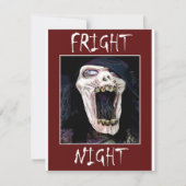 Fright Night Skelton Skulll Halloween Party Kaart (Voorkant)