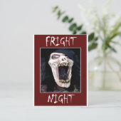Fright Night Skelton Skulll Halloween Party Kaart (Staand voorkant)