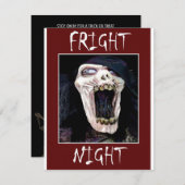 Fright Night Skelton Skulll Halloween Party Kaart (Voorkant / Achterkant)
