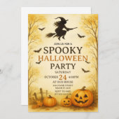 Fright Night Spooky Halloween Party Uitnodiging (Voorkant / Achterkant)