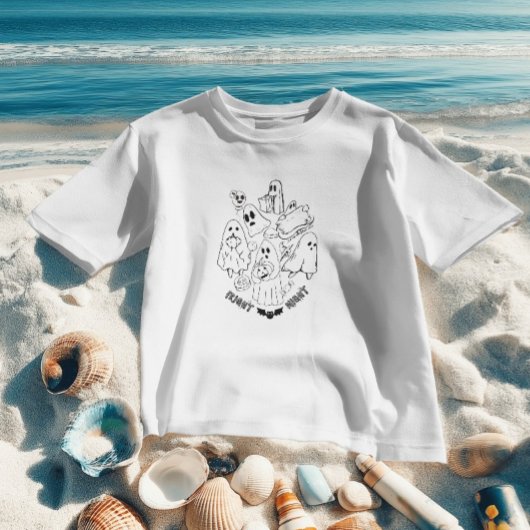 Fright Night Zwart-wit Schattigee Halloween vrouwe T-shirt