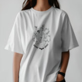 Fright Night Zwart-wit Schattigee Halloween vrouwe T-shirt