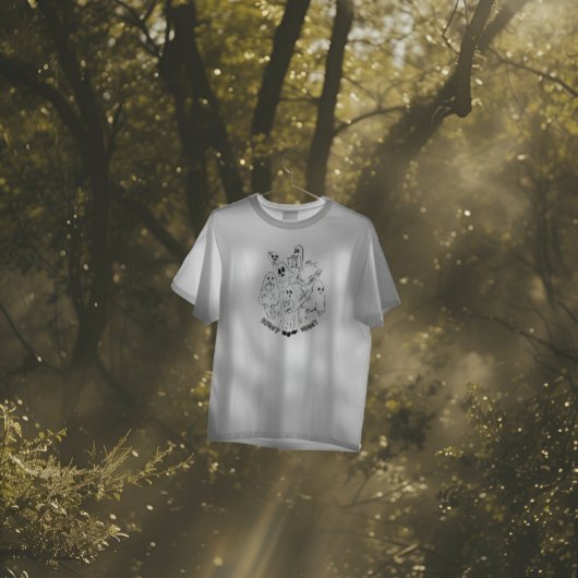 Fright Night Zwart-wit Schattigee Halloween vrouwe T-shirt