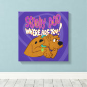 Frightened Scooby-Doo Canvas Afdruk (Insitu (Houten vloer))