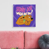 Frightened Scooby-Doo Canvas Afdruk (Insitu (Woonkamer))