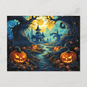 Frightful Full Moon Haunted House Briefkaart