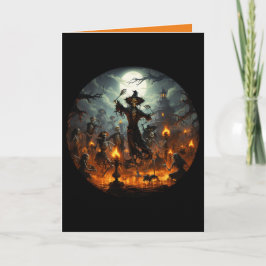 Frightful Skelet Heksen Party Halloween Kaart