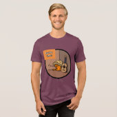 Frijole Frog Siesta Heren T-Shirt in Wijnrood (Voorkant volledig)