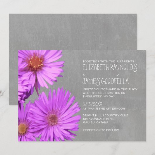 Frikart's Aster Wedding Invitations Kaart (Voorkant / Achterkant)