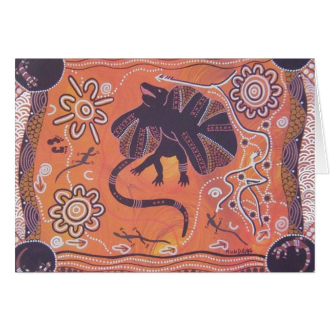 Frill hals hagedis Kaart (Voorkant Horizontaal)