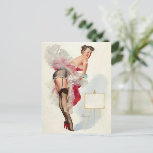 Frills pin-up feestdagenkaart (Staand voorkant)