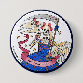 Frilly Black Death Ronde Button 7,6 Cm (Voorkant)