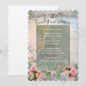 Frilly Elegance Flat bruiloft uitnodiging (Voorkant / Achterkant)
