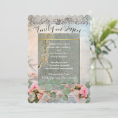 Frilly Elegance Flat bruiloft uitnodiging (Staand voorkant)