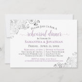 Frilly Elegant Lavender Wedding Rehearsal Dinner Kaart (Voorkant)