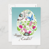 Frilly Florals Easter Egg Feestdagenkaart (Voorkant / Achterkant)