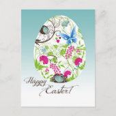 Frilly Florals Easter Egg Feestdagenkaart (Voorkant)