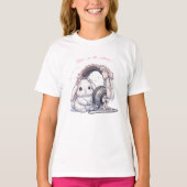 Frilly Headphone Bunny - Lovely Music Lover Kawaii T-shirt (Voorkant)
