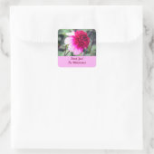 Frilly Pink en Magenta Dahlia Hartelijk dank Vierkante Sticker (Tas)