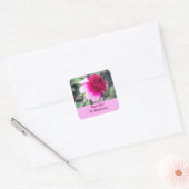 Frilly Pink en Magenta Dahlia Hartelijk dank Vierkante Sticker (Envelop)
