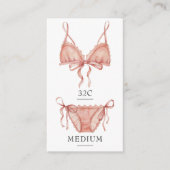 Frilly Pink Lingerie Groottekaart Informatiekaartje (Voorkant)