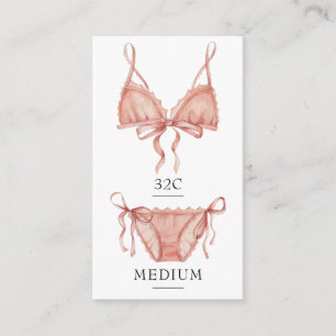 Frilly Pink Lingerie Groottekaart Informatiekaartje