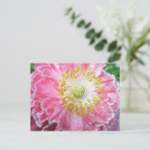 Frilly Pink Poppy Briefkaart (Staand voorkant)