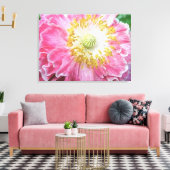 Frilly Pink Poppy Canvas Afdruk (Insitu (Woonkamer))