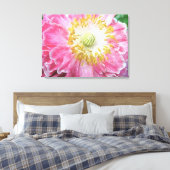 Frilly Pink Poppy Canvas Afdruk (Insitu (Slaapkamer))