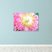 Frilly Pink Poppy Canvas Afdruk (Insitu (Houten vloer))