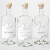 Frilly Silver Lavender & White Weddenschap Bedankt Likeurfles Etiket (Flessen)