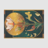 Frilly Tulip w Gold Butterflies in LadyBug op Groe Tissuepapier (Voorkant)