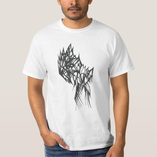 Fringe Black White Abstract Tribal Tattoo Art T-shirt (Voorkant)