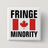 Fringe Minority met de vlag van Canada Vierkante Button 5,1 Cm (Voorkant)