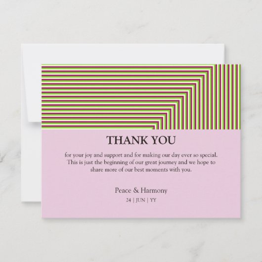 Fringe Stripes Lila Hartelijk dank Bedankkaart (Voorkant)