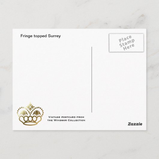 Fringe topped Surrey Briefkaart (Achterkant)