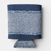 Fringed denim blue jeans lijst. blikjeskoeler (Achterkant)