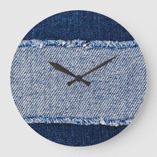 Fringed denim blue jeans lijst. grote klok (Voorkant)