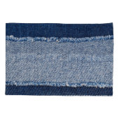 Fringed denim blue jeans lijst. kussensloop (Achterkant)