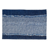 Fringed denim blue jeans lijst. kussensloop (Achterkant)