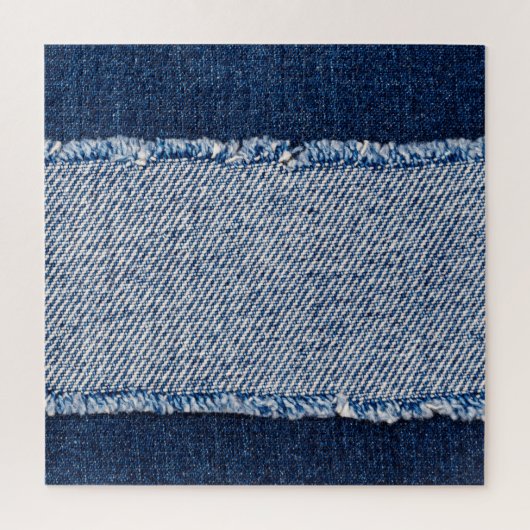 Fringed denim blue jeans lijst. legpuzzel (Verticaal)