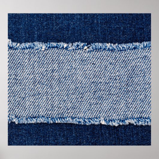 Fringed denim blue jeans lijst. poster (Voorkant)