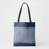 Fringed denim blue jeans lijst. tote bag (Voorkant)