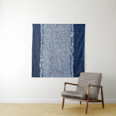 Fringed denim blue jeans lijst. wandkleed (In Situ (horizontaal))