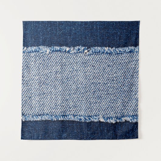 Fringed denim blue jeans lijst. wandkleed (Voorkant)