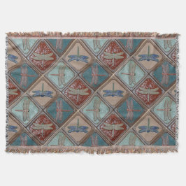 Fringel schroefdeken met dragonfly-afdruk deken