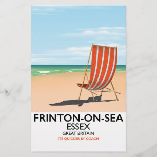 Frinton-on-Zee, Essex, poster aan de zijkant. Briefpapier